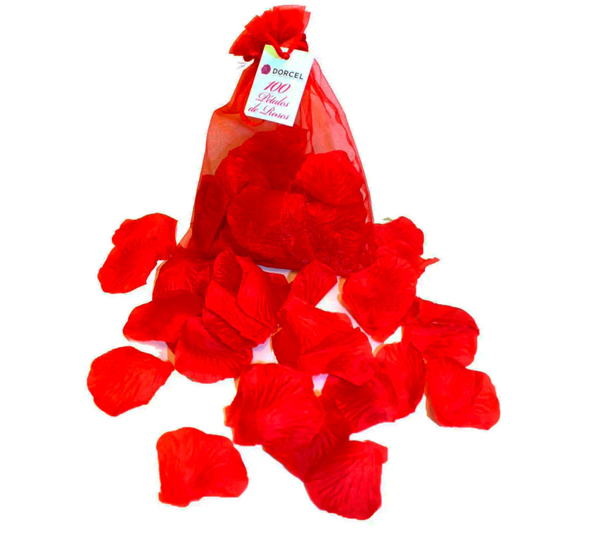 Dorcel Organza Beutel mit 100 Rosenblättern - Rot