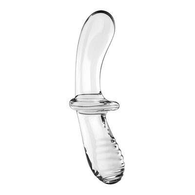 Satisfyer Double Crystal | Dildo aus gebogenem und strukturiertem Glas
