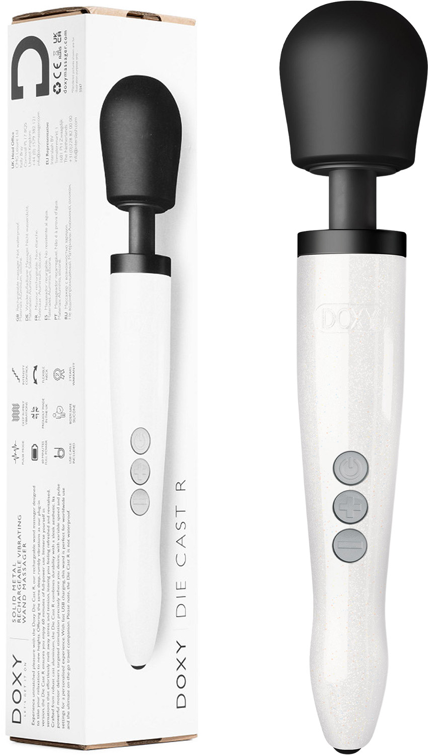 DOXY Die Cast R ultrastarker und wiederaufladbarer Vibrator - Weiss