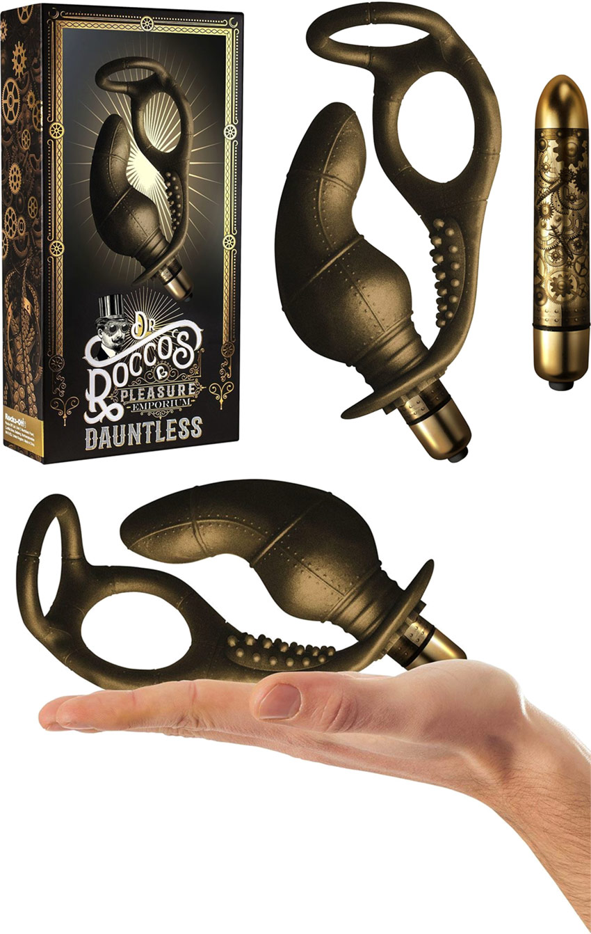 Dr. Rocco's Dauntless double cock ring and vibrating anal stimulator