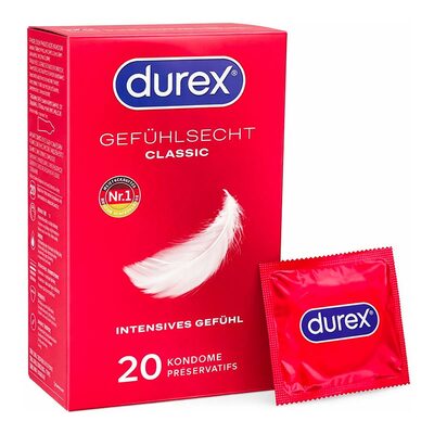 Durex Gefühlsecht | 20 ultradünne Kondome für mehr Empfindungen
