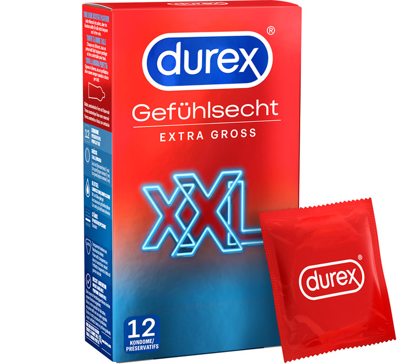 Durex Gefühlsecht Extra Gross - XXL (12 Kondome)