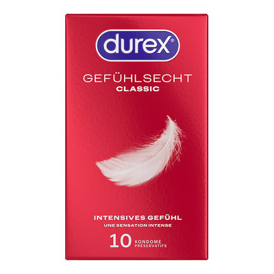 Durex Gefühlsecht Classic | Préservatifs fins | Boîte de 10