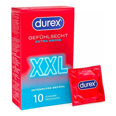 Durex Extra Grand XXL | Préservatifs fins et de grande taille | 10x