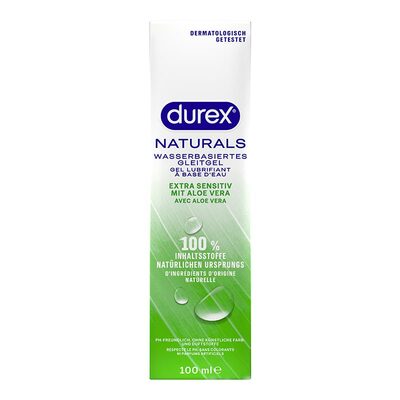 Durex Naturals Gleitgel 100ml, auf Wasserbasis, 100% natürlich (vegan) | Diskreter Kauf von Sextoys & sexy Dessous