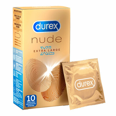 Durex Nude XL | Préservatifs ultra fins et extra larges | 10 pièces