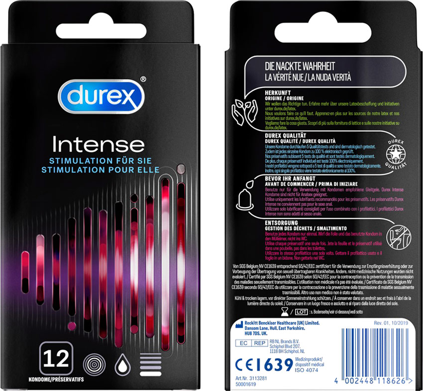 Durex Orgasm Intense Packung Mit Kondomen Mit Stimulierendem Gel