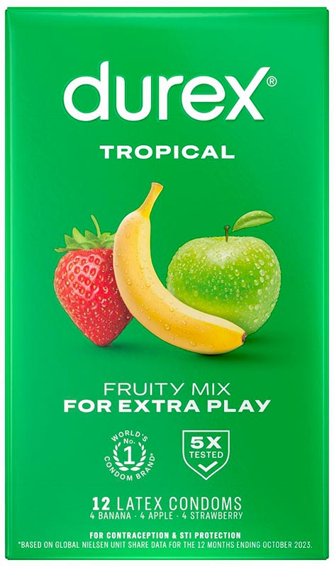 Durex Tropical - Saveurs et couleurs (12 préservatifs)