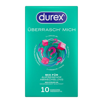 Durex Überrasch' Mich | Pack de 10 préservatifs assortis (4 variétés)