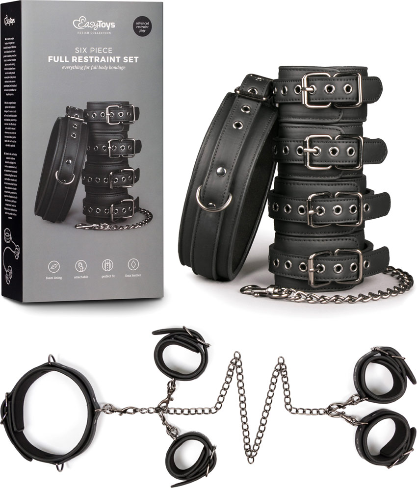 BDSM EasyToys box set (collar, handcuffs and ankle restraints)