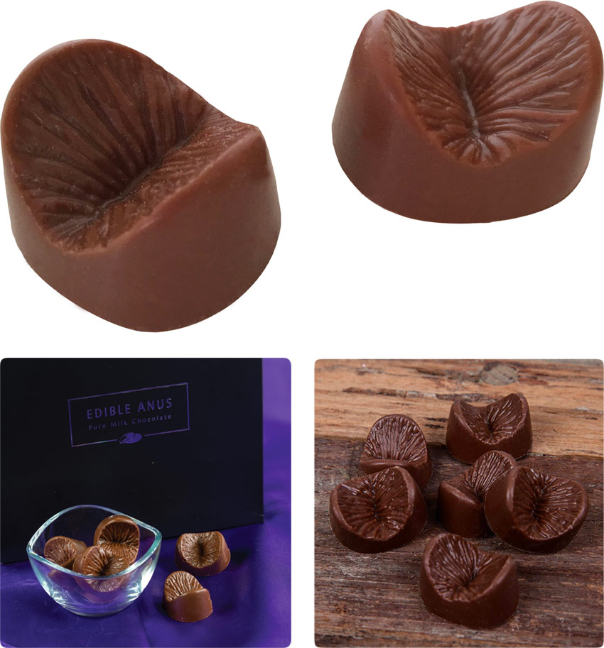Edible Anus milk chocolate in the shape of an anus - 6 pieces