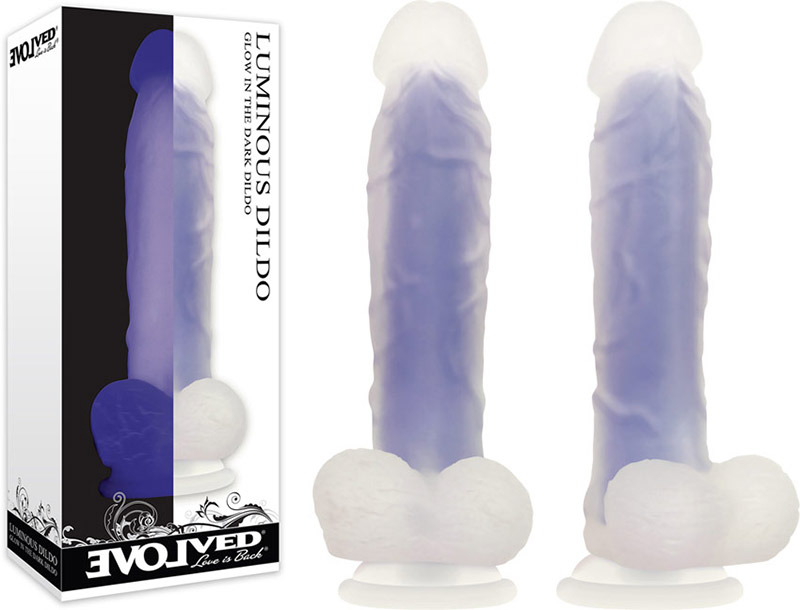 Dildo realistico in silicone fosforescente Evolved Luminous - 15 cm