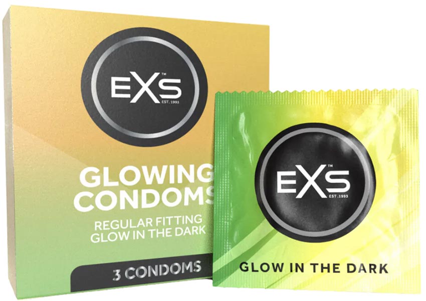 EXS Glowing - Im Dunkeln leuchtende Kondome (3 Kondome)