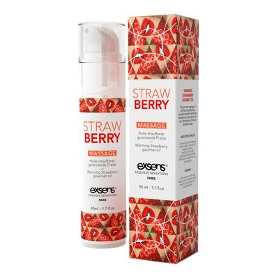 Exsens wärmendes & köstliches Massageöl - Erdbeere - 50 ml