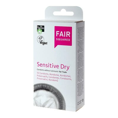 Fair Squared Sensitive Dry | Kondome ohne Gleitmittel | 10 Stück