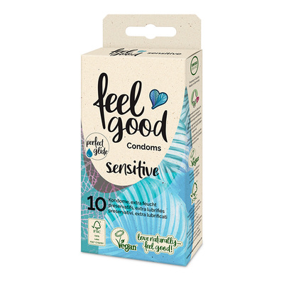 Feelgood Condoms Sensitive | 10 Kondome extra feucht und vegan