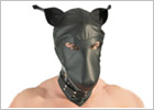 Maschera da cane con collare decorato da rivetti Fetish Collection Devotion