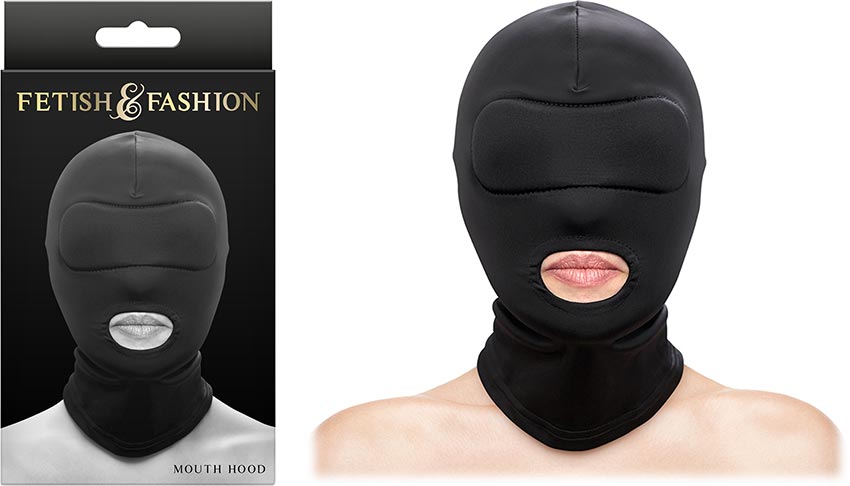 Kopfmaske mit Mundöffnung Fetish & Fashion - 1 Loch - Schwarz