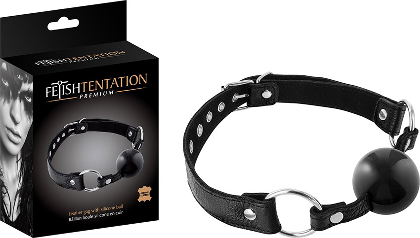 Fetish Tentation Premium Ballknebel aus Leder und Silikon