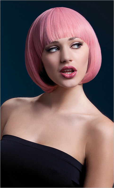 Fever Wigs Mia  Parrucca corta con capelli rosa e frangia