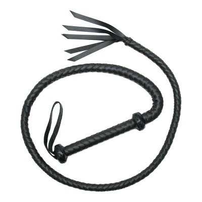 Magnifique fouet arabe en cuir tressé | 155 cm