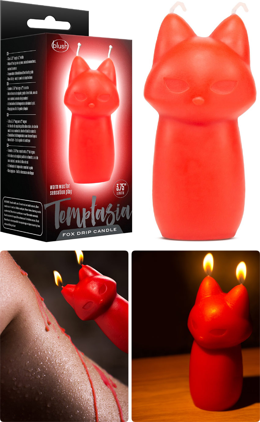 Blush Fox Drip candle in the shape of a fox for BDSM games