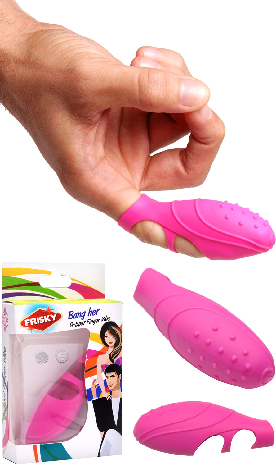 Frisky Bang Her G-Spot vibrating finger in silicone