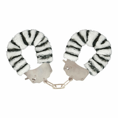Handschellen mit Fell - Zebra
