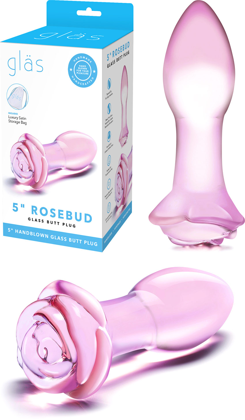 Gläs Rosebud glass anal plug