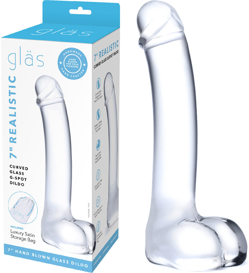 Gläs Realistic Curved G-Spot Glass dildo