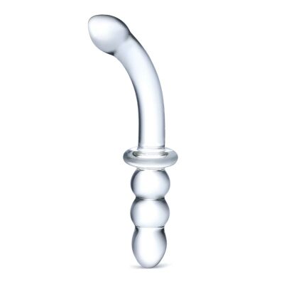 Gläs Ribbed G-Spot | Dildo aus Sicherheitsglas mit 2 Enden