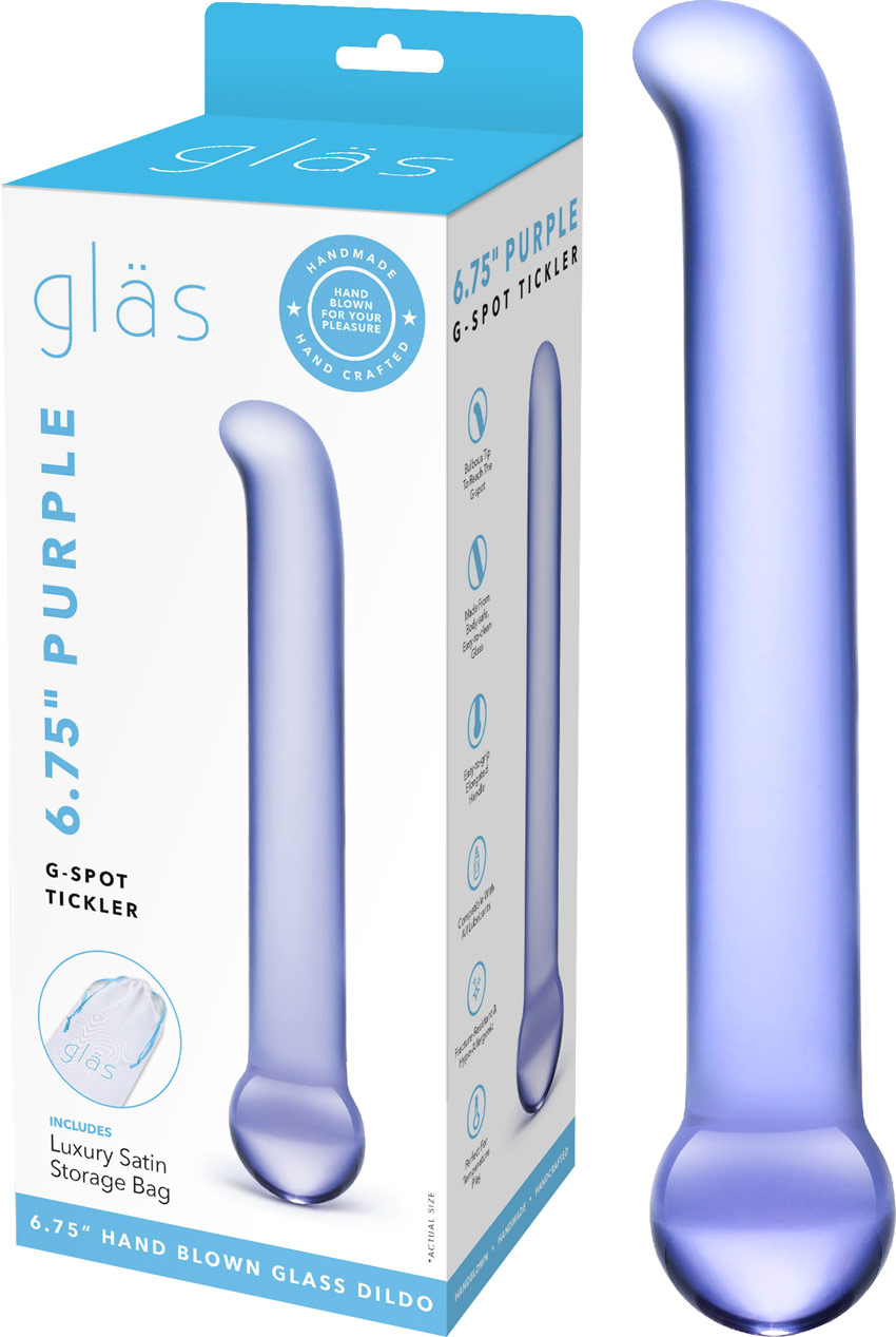 Gläs Purple G-Spot Tickler dildo in glass