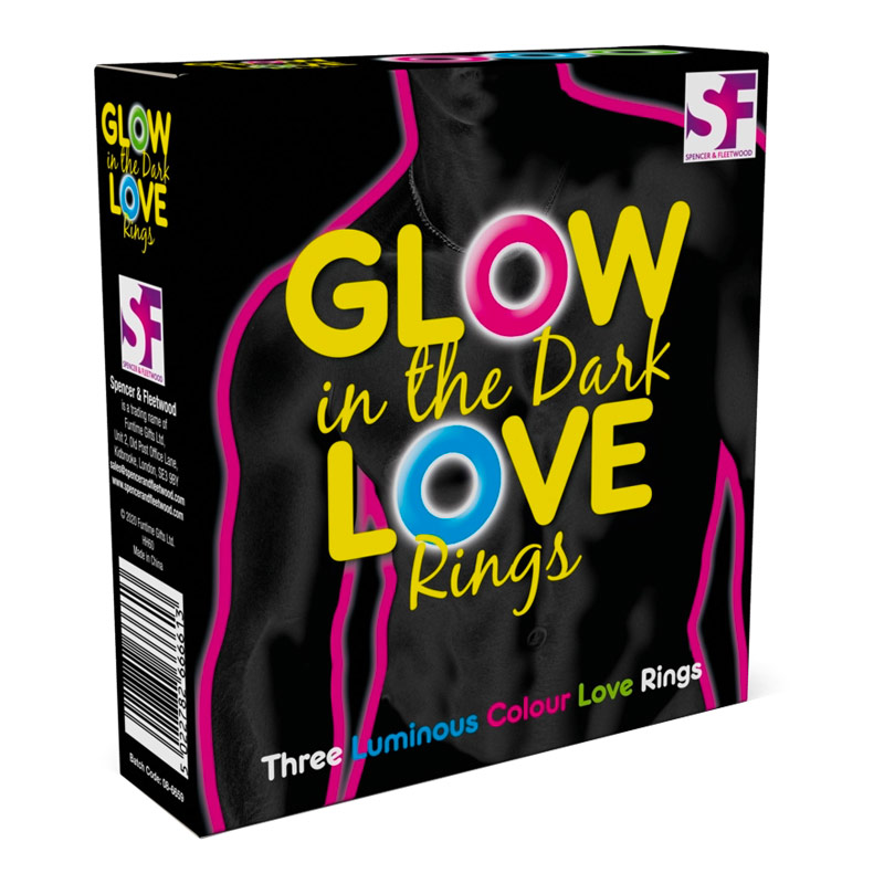 Glow in The Dark Love Rings - 3 pcs