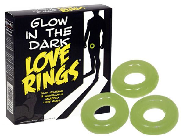 Glow in The Dark Love Rings - Penisring Set - 3 St.