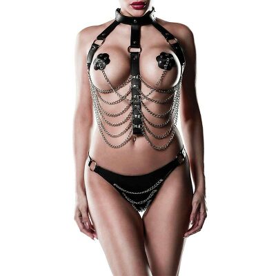 Grey Velvet 14503 | Ensemble harnais fétichiste | 3 pièces | BDSM