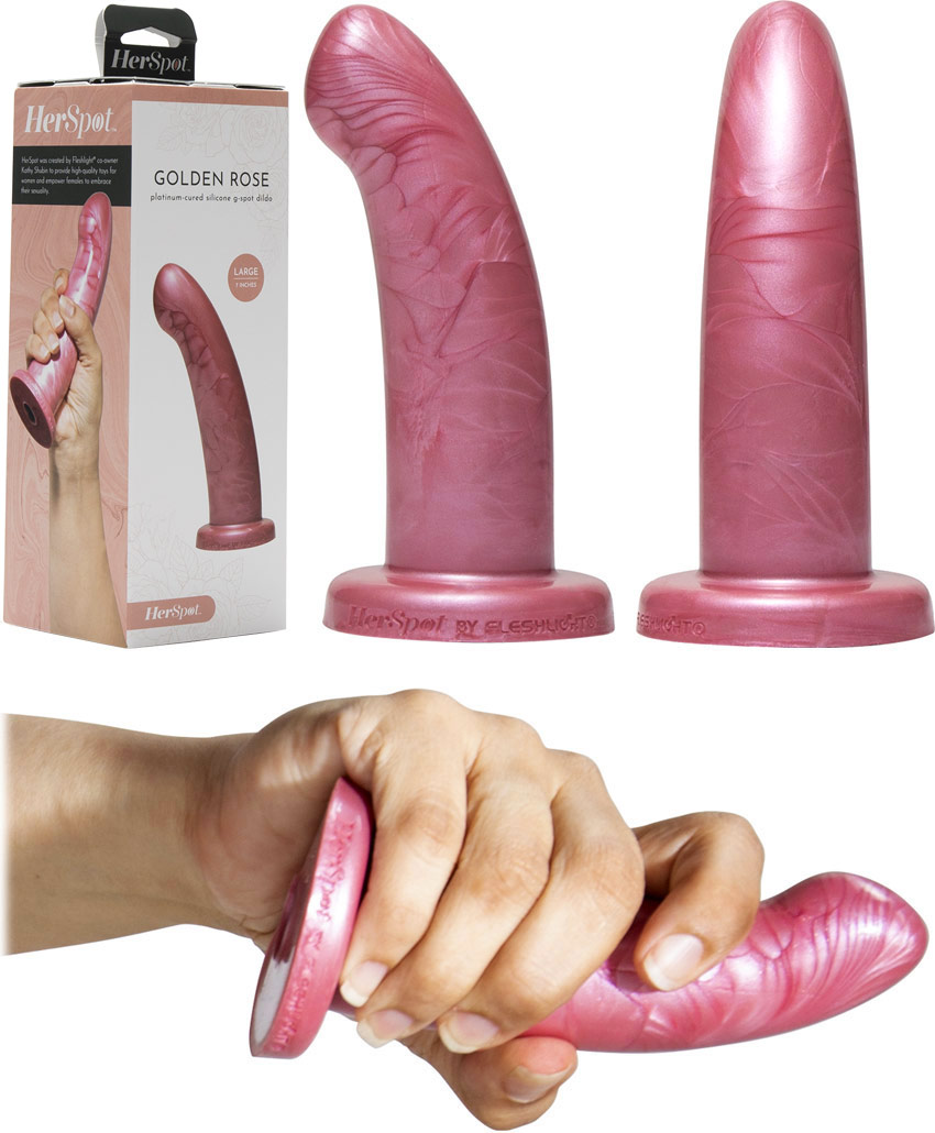 HerSpot Golden Rose dildo in silicone - Large