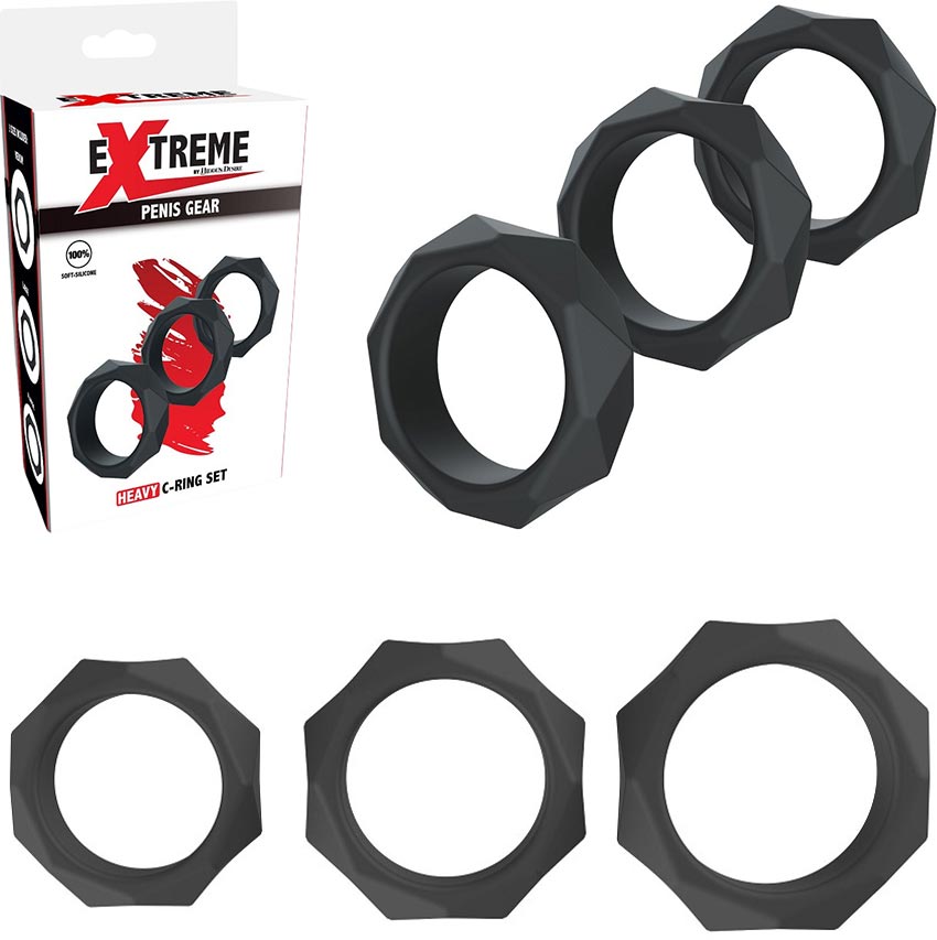 Hidden Desire Extreme Packung mit 3 Penisringen aus Silikon