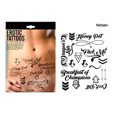 HottProducts Erotic Tattoos | Pack de 13 tatouages temporaires & sexy