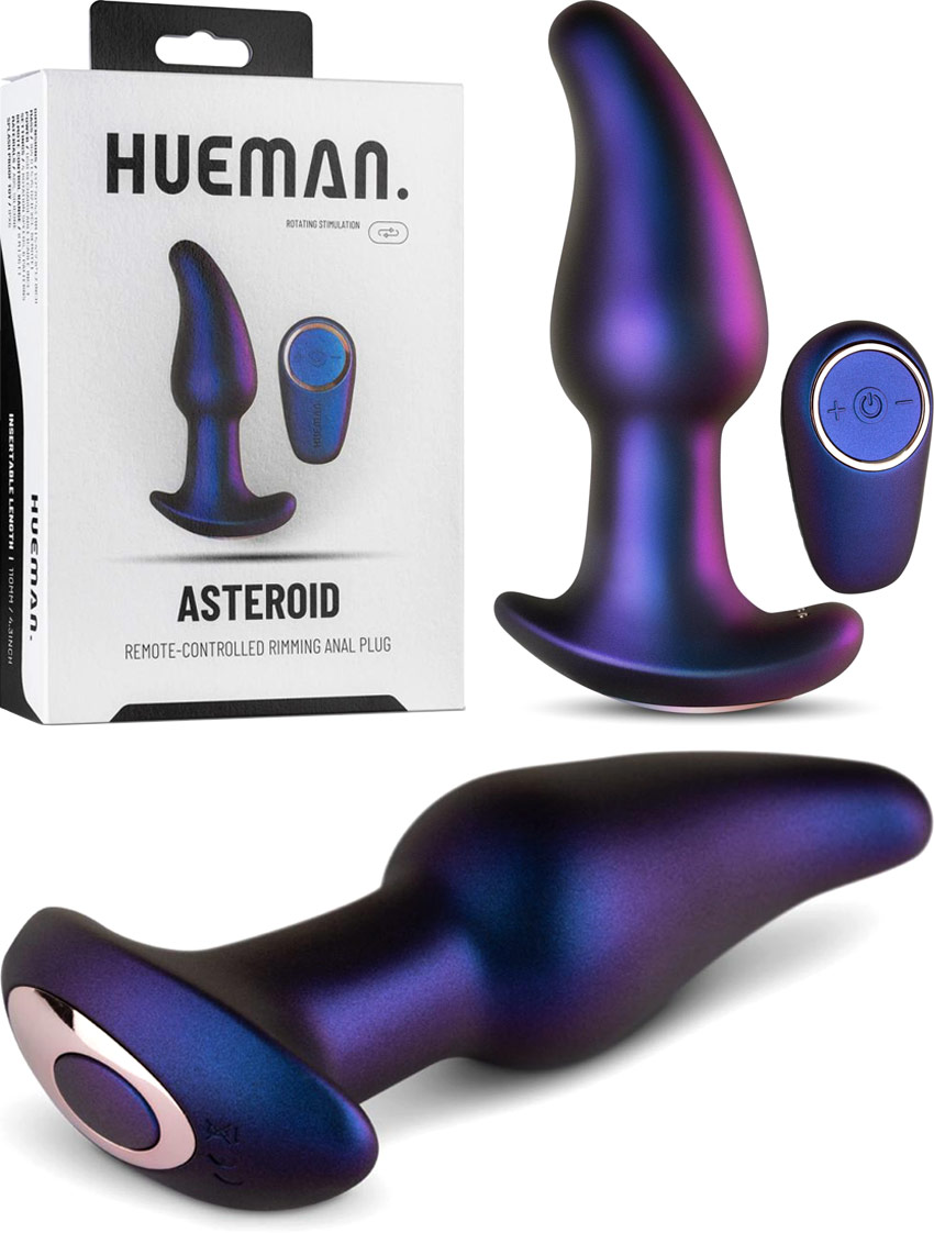 Plug anal vibrant avec base rotative Hueman Asteroid