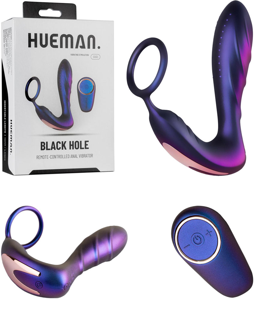 Hueman Black Hole Penis ring and vibrating butt plug