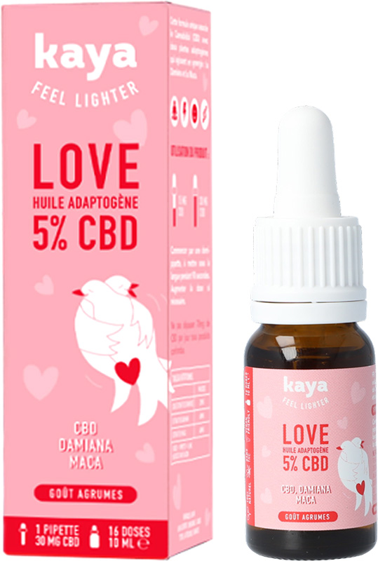 Huile aphrodisiaque Kaya LOVE 5% CBD - 10 ml