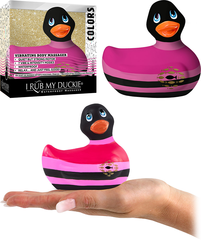 Anatra vibrante I Rub My Duckie 2.0 Colors - Rosa & nero (Mini)