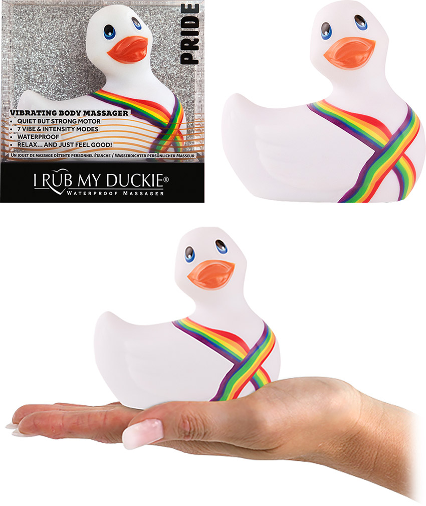 I Rub My Duckie 2.0 Pride vibrierende Ente - Weiss (Mini)
