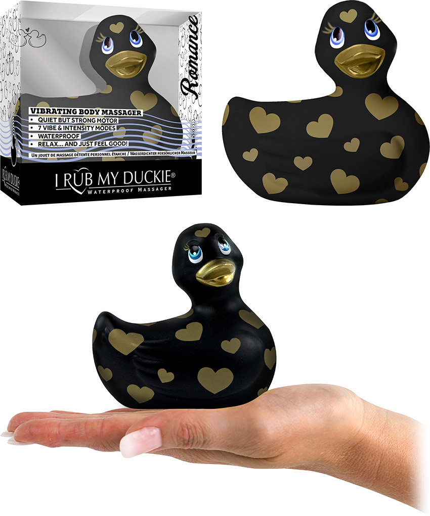 I Rub My Duckie 2.0 Romance Vibrating Duck - Black & golden (Mini)