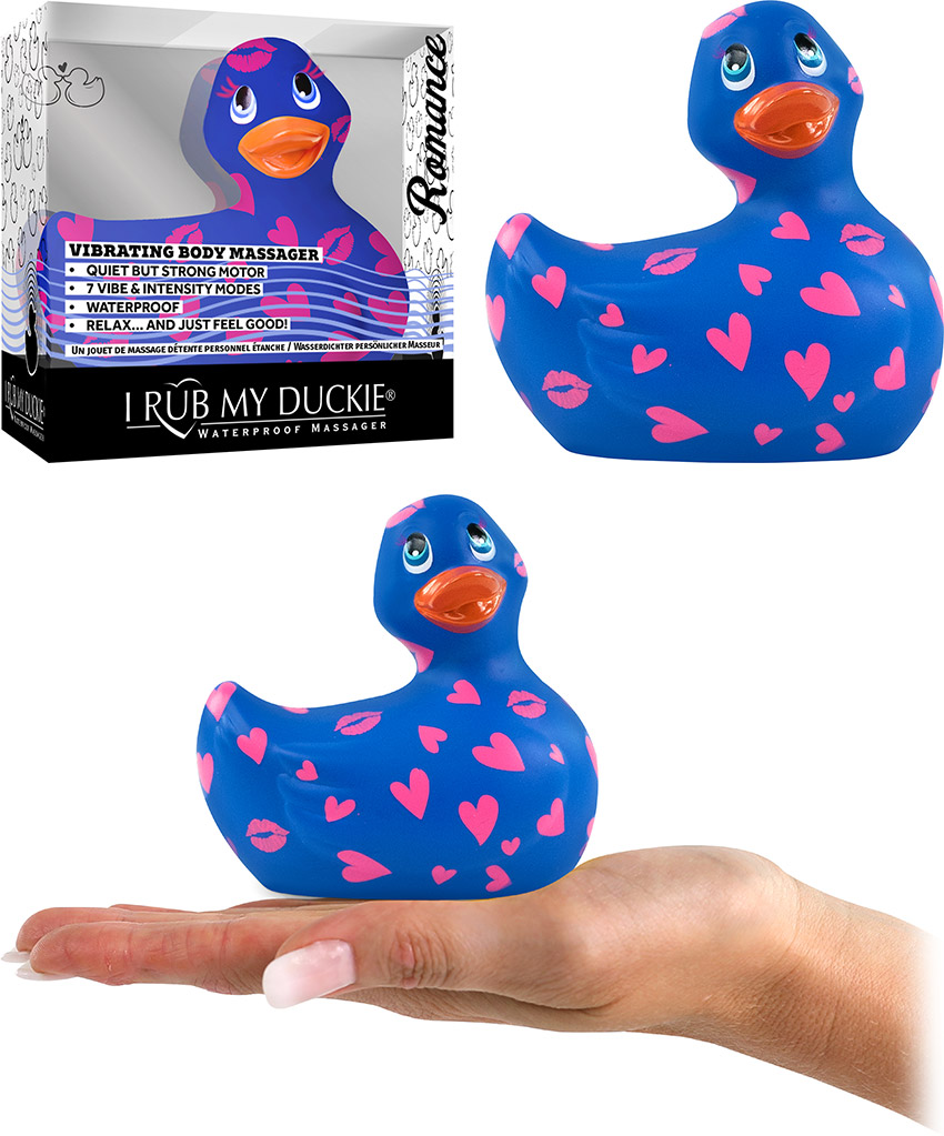 I Rub My Duckie 2.0 Romance Vibrating Duck - Blue & pink (Mini)