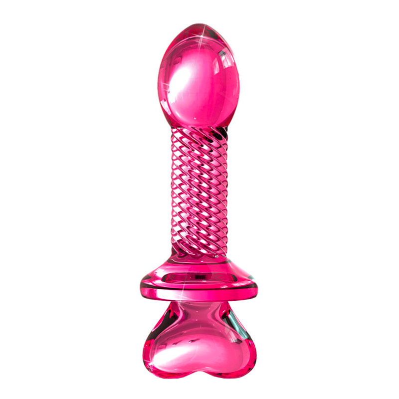 Pipedream Icicles No 82 | Kleiner gerillter rosa Glasdildo Pipedream Icicles No 82 | Kleiner gerillter rosa Glasdildo