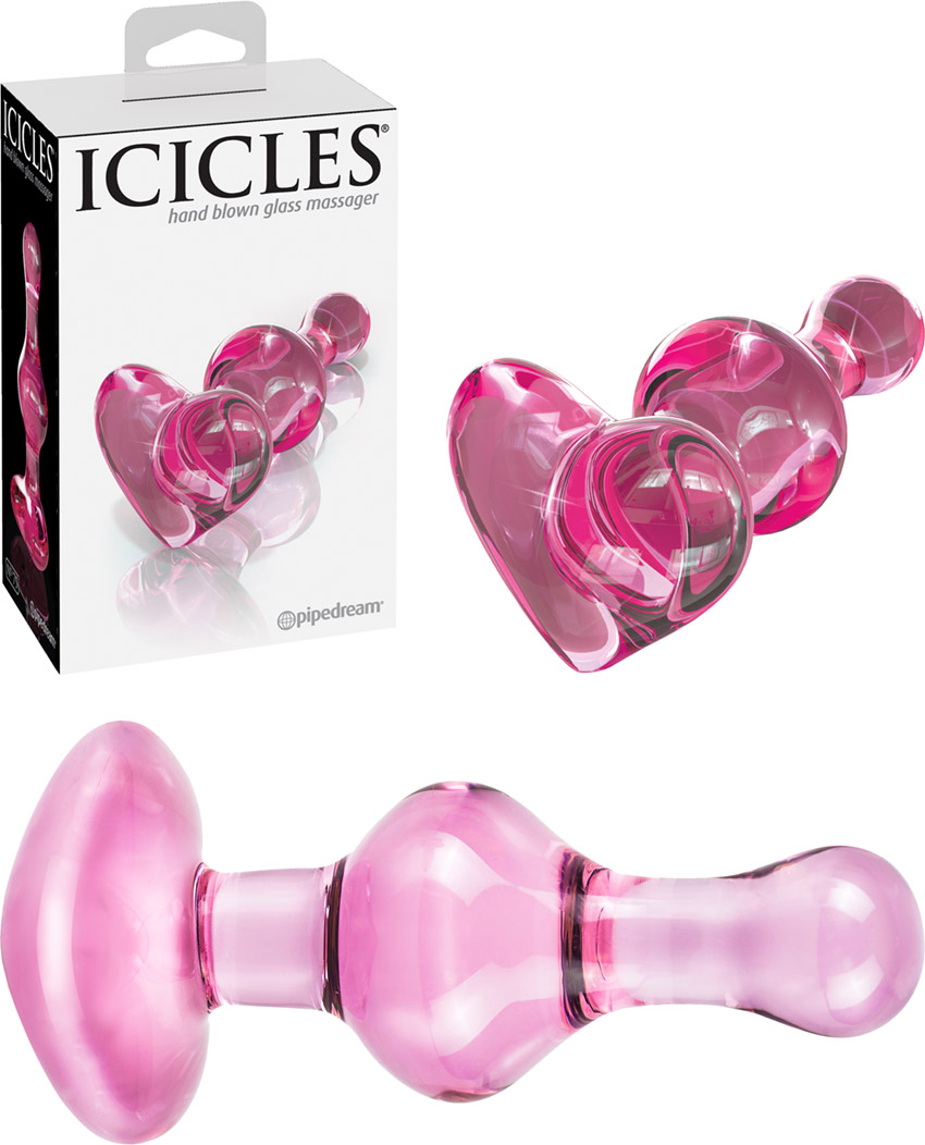 Plug anale in vetro Icicles N. 75 - Rosa
