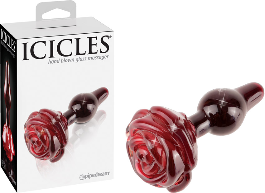 Icicles No. 76 Glass Butt Plug - Red
