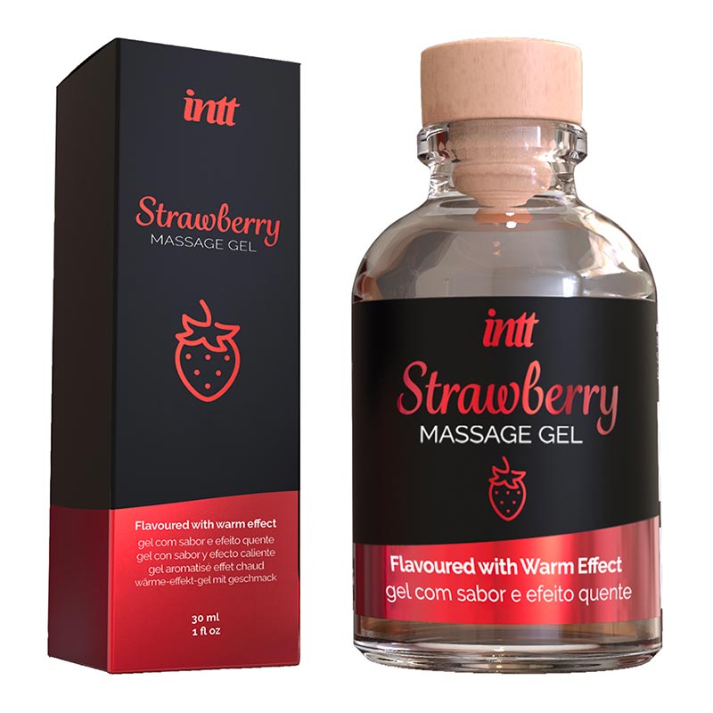 Intt Strawberry | Gel de massage chauffant | Aromatisé et embrassable Intt Strawberry | Gel de massage chauffant | Aromatisé et embrassable