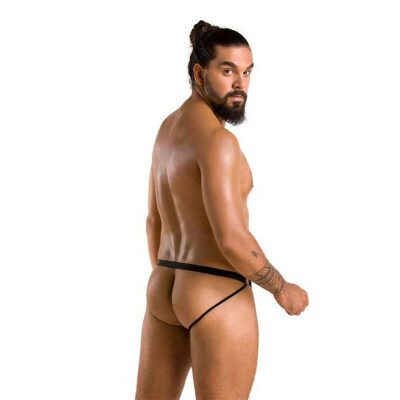 Passion 034 Luke | Jockstrap aus extra weichen Kunstlederstoffen | Schwarz
